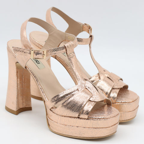 SANDALES SOIRÉES EN CUIR À TALONS HAUTES ET BRIDES À CHEVILLE