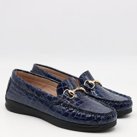 MOCASSINS COMPENSÉES EN CUIR IMPRIMÉES