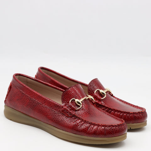 MOCASSINS COMPENSÉES EN CUIR IMPRIMÉES