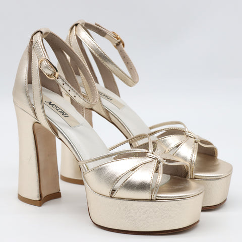 SANDALES SOIRÉES EN CUIR À TALONS HAUTES ET BRIDES À CHEVILLE