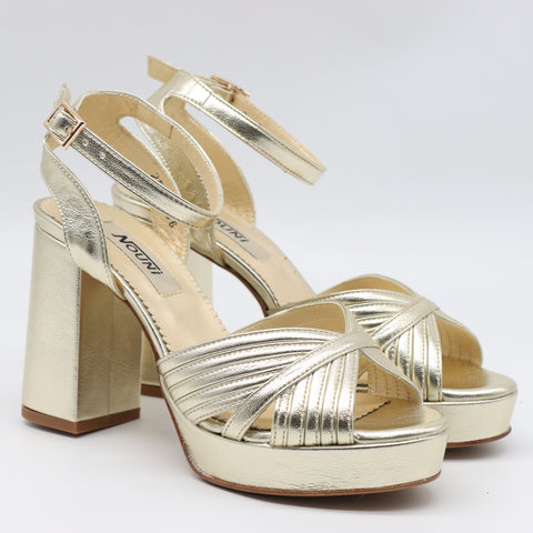 SANDALES SOIRÉES EN CUIR À TALONS HAUTES ET BRIDES À CHEVILLE