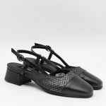 ESCARPINS MI-TALONS EN CUIR OUVERTS DERRIÈRE