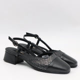 ESCARPINS MI-TALONS EN CUIR OUVERTS DERRIÈRE