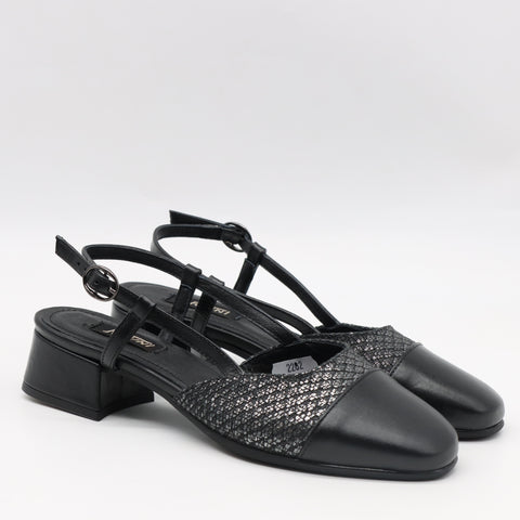 ESCARPINS MI-TALONS EN CUIR OUVERTS DERRIÈRE