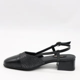 ESCARPINS MI-TALONS EN CUIR OUVERTS DERRIÈRE
