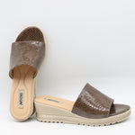MULES COMPENSÉES EN CUIR IMPRIMÉES