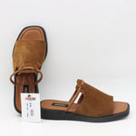 MULES PLATES EN DAIM CUIR