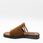 MULES PLATES EN DAIM CUIR
