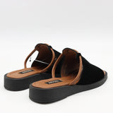 MULES PLATES EN DAIM CUIR