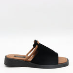 MULES PLATES EN DAIM CUIR