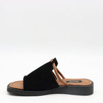MULES PLATES EN DAIM CUIR
