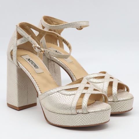 SANDALES SOIRÉES EN CUIR À TALONS HAUTES ET BRIDES À CHEVILLE