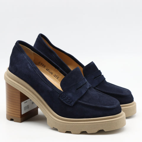 CHAUSSURES À TALONS EN DAIM CUIR ET SEMELLE CRANTÉE