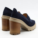 CHAUSSURES À TALONS EN DAIM CUIR ET SEMELLE CRANTÉE