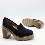 CHAUSSURES À TALONS EN DAIM CUIR ET SEMELLE CRANTÉE