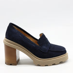 CHAUSSURES À TALONS EN DAIM CUIR ET SEMELLE CRANTÉE