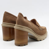 CHAUSSURES À TALONS EN DAIM CUIR ET SEMELLE CRANTÉE