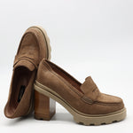 CHAUSSURES À TALONS EN DAIM CUIR ET SEMELLE CRANTÉE
