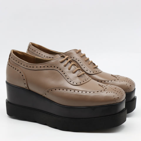 DERBIES COMPENSÉES EN CUIR