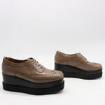 DERBIES COMPENSÉES EN CUIR
