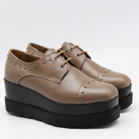 DERBIES COMPENSÉES EN CUIR