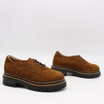 DERBIES EN DAIM CUIR ET SEMELLE CRANTÉE