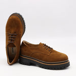 DERBIES EN DAIM CUIR ET SEMELLE CRANTÉE