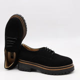 DERBIES EN DAIM CUIR ET SEMELLE CRANTÉE