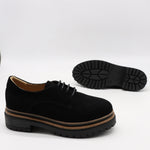 DERBIES EN DAIM CUIR ET SEMELLE CRANTÉE