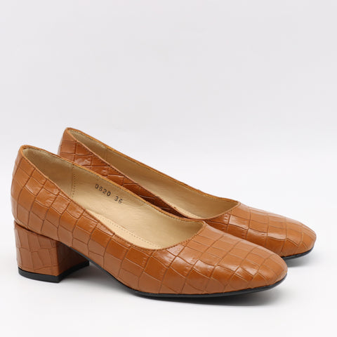 ESCARPINS EN CUIR EFFET CROCO