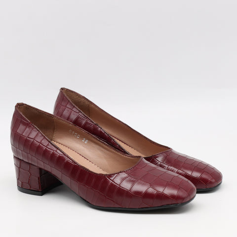 ESCARPINS EN CUIR EFFET CROCO