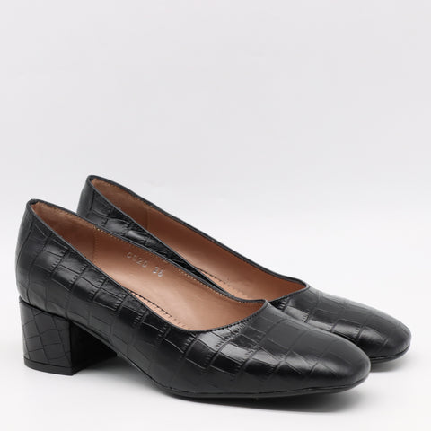 ESCARPINS EN CUIR EFFET CROCO