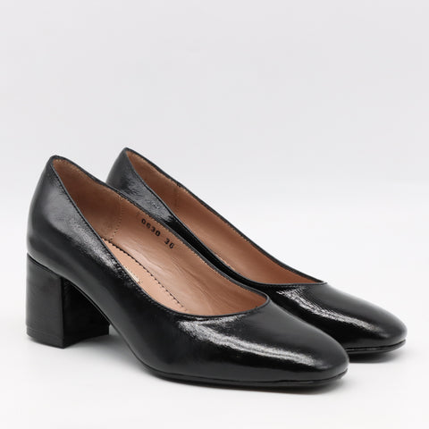 ESCARPINS EN CUIR VERNIS FROISSÉE