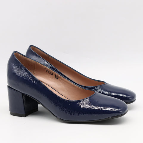 ESCARPINS EN CUIR VERNIS FROISSÉE