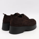 DERBIES À PLATEFORMES EN DAIM CUIR