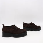 DERBIES À PLATEFORMES EN DAIM CUIR