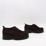 DERBIES À PLATEFORMES EN DAIM CUIR