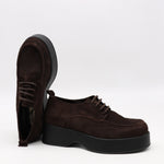 DERBIES À PLATEFORMES EN DAIM CUIR
