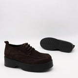 DERBIES À PLATEFORMES EN DAIM CUIR