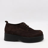 DERBIES À PLATEFORMES EN DAIM CUIR