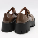 BABIES EN CUIR VERNIS À SEMELLE CRANTÉE