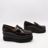 MOCASSINS COMPENSÉES EN CUIR VERNIS