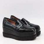 MOCASSINS COMPENSÉES EN CUIR VERNIS