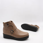 BOTTINES COMPENSÉES À DEUX BOUCLES EN CUIR