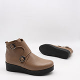 BOTTINES COMPENSÉES À DEUX BOUCLES EN CUIR