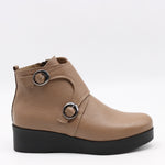 BOTTINES COMPENSÉES À DEUX BOUCLES EN CUIR