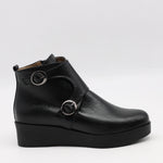 BOTTINES COMPENSÉES À DEUX BOUCLES EN CUIR