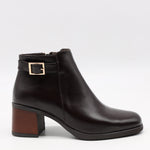 BOTTINES EN CUIR À TALONS CARRÉE