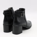 BOTTINES EN CUIR À TALONS CARRÉE