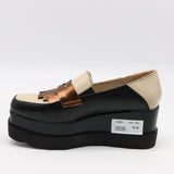 MOCASSINS COMPENSÉES À BOUT CARRÉE EN CUIR